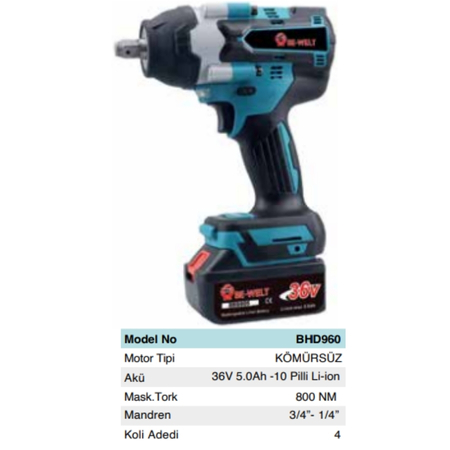 BHD PRT960 AKÜLÜ SOMUN SIKMA - 800 NM